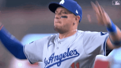 Baseball Player In Los Angeles Jersey And Hat GIF