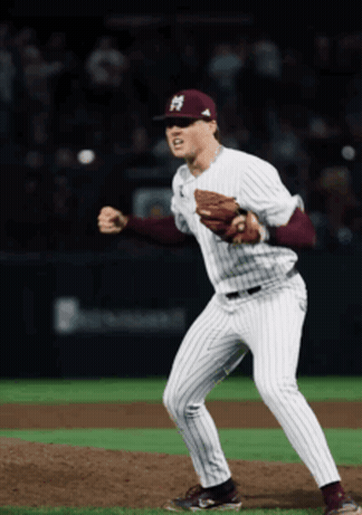 Baseball Player In Maroon White Uniform H Hat GIF
