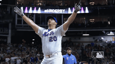 Baseball Player In Mets Uniform Number 20 GIF
