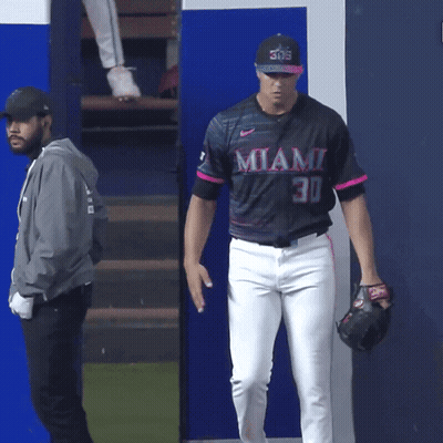 Baseball Player In Miami Jersey Number 30 GIF