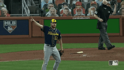 Baseball Player In Milwaukee Jersey Standing On Field GIF