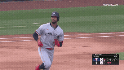 Baseball Player In Minnesota Jersey Running GIF