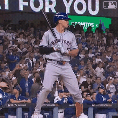 Baseball Player In New York Jersey Holding Bat GIF
