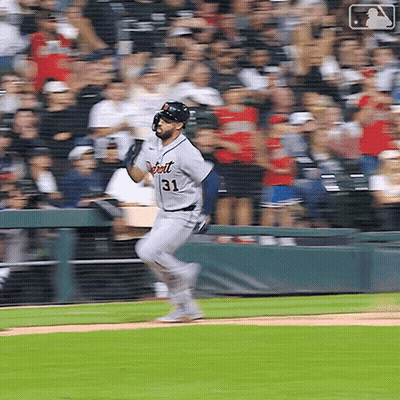 Baseball Player In Number 31 Jersey Running GIF