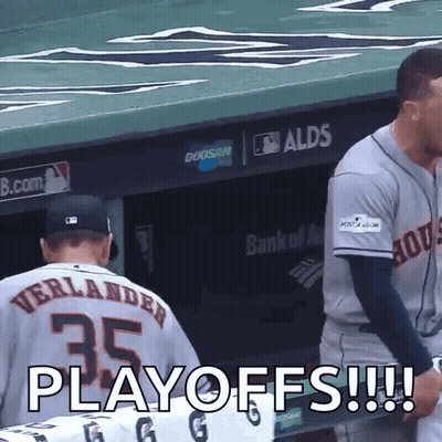 Baseball Player In Number 35 Jersey Says Playoffs GIF
