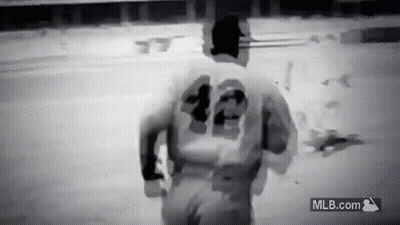 Baseball Player In Number 42 Jersey Running GIF