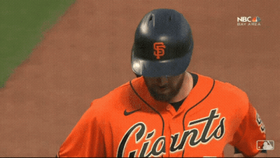 Baseball Player In Orange Giants Jersey GIF