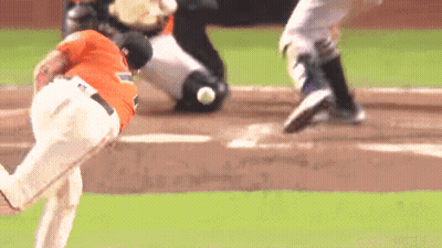 Baseball Player In Orange Jersey With Letter T GIF