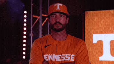 Baseball Player In Orange Vols Shirt GIF
