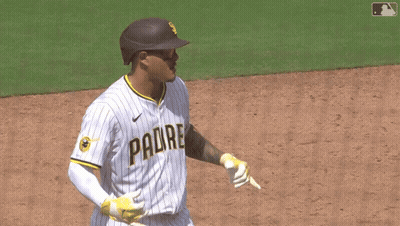 Baseball Player In Padres Uniform Pointing GIF