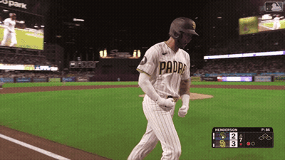 Baseball Player In Padres Uniform Walking On Field GIF