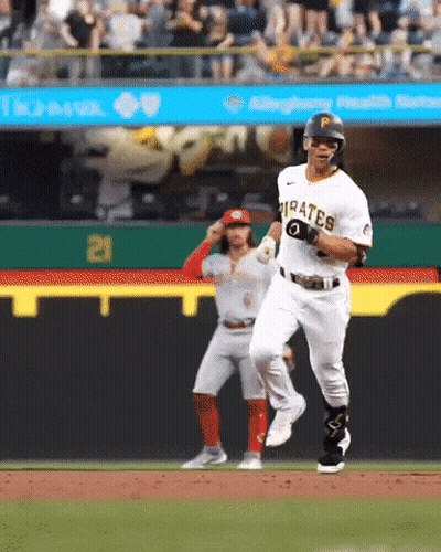 Baseball Player In Pirates Uniform Running GIF