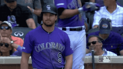 Baseball Player In Purple Colorado Uniform GIF