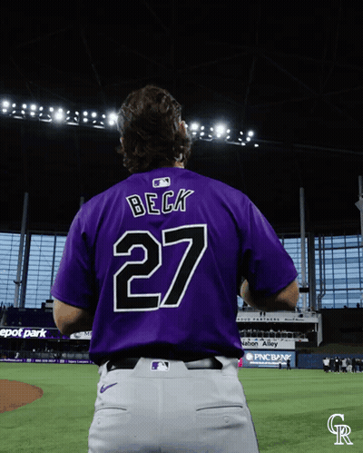 Baseball Player In Purple Jersey Beck GIF