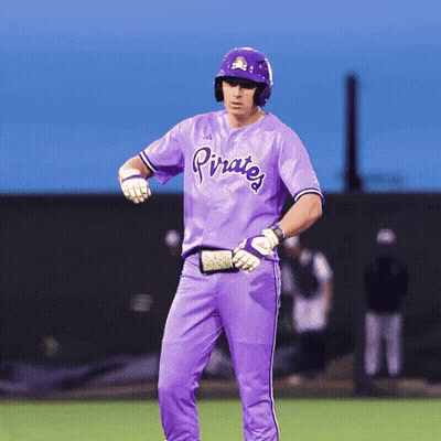 Baseball Player In Purple Pirates Uniform GIF