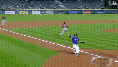 Baseball Player In Purple Uniform Saying Washington GIF