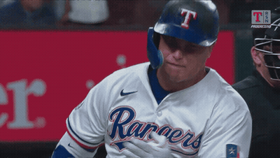 Baseball Player In Rangers Jersey GIF