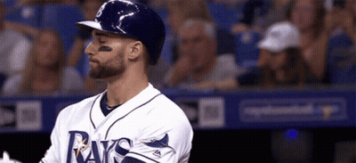 Baseball Player In Rays Jersey In Dugout GIF
