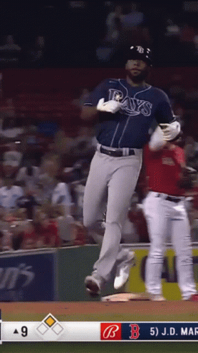 Baseball Player In Rays Jersey Running GIF