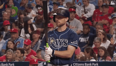 Baseball Player In Rays Uniform Holding Bat GIF