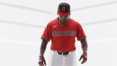 Baseball Player In Red Guardians Jersey GIF