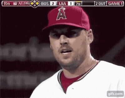 Baseball Player In Red Hat With Letter A GIF