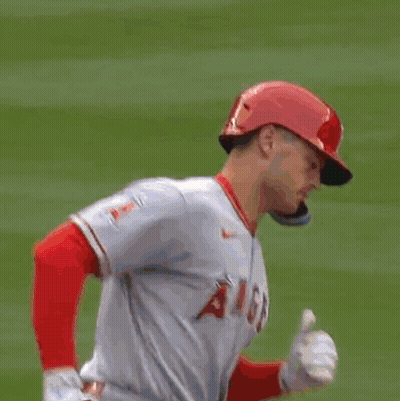 Baseball Player In Red Helmet With Letter A Running GIF