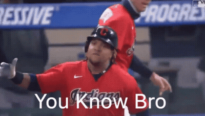 Baseball Player In Red Indiana Jersey GIF