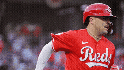 Baseball Player In Red Jersey And Red Helmet GIF