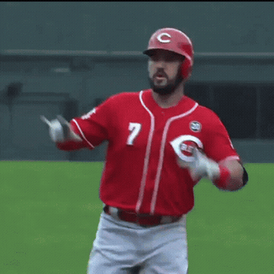 Baseball Player In Red Jersey Number 7 GIF