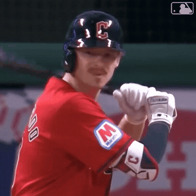 Baseball Player In Red Jersey With C Ready To Bat GIF