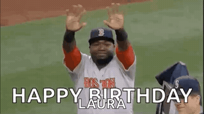 Baseball Player In Red Sox Hat Saying Happy Birthday GIF