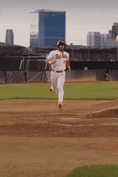 Baseball Player In Red Sox Uniform Running To Base GIF