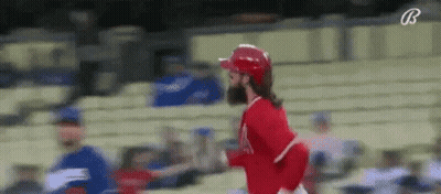 Baseball Player In Red Uniform Running GIF