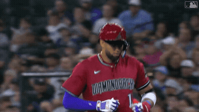 Baseball Player In Red Uniform With Arizona GIF