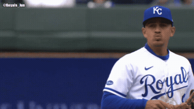 Baseball Player In Royals Jersey Looking Left GIF