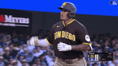 Baseball Player In San Diego Jersey Running Home GIF