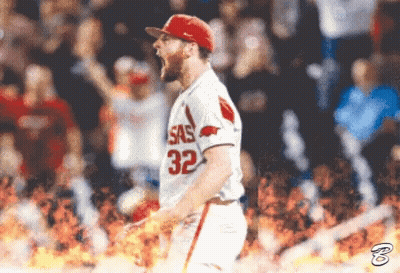 Baseball Player In SAS 32 Jersey Celebrating GIF