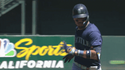 Baseball Player In Seattle Jersey Next To Sports California Sign GIF