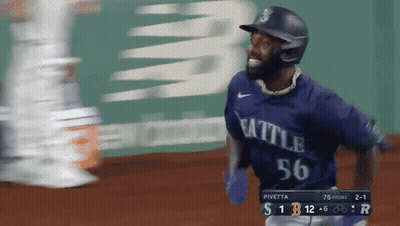 Baseball Player In Seattle Jersey Running GIF
