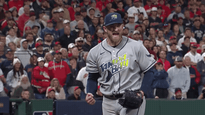 Baseball Player In Tampa Bay Jersey Celebrates GIF