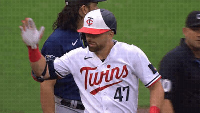 Baseball Player In Twins Jersey Number 47 GIF