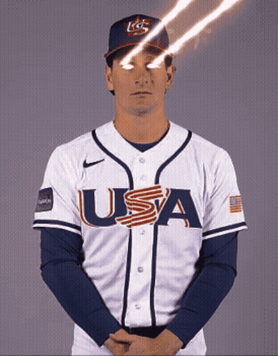 Baseball Player In USA Jersey GIF