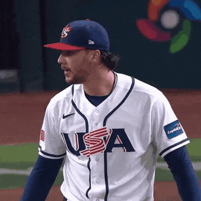Baseball Player In USA Jersey GIF