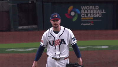 Baseball Player In USA Uniform GIF