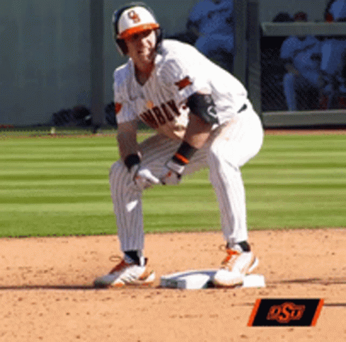 Baseball Player In White And Orange Wolves Uniform GIF