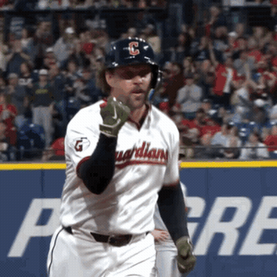 Baseball Player In White Guardians Uniform GIF