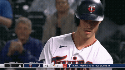 Baseball Player In White Twins Jersey GIF