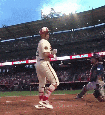 Baseball Player In White Uniform Number 4 GIF
