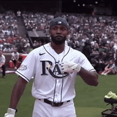 Baseball Player In White Uniform With Letter R GIF
